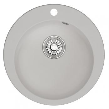 Мойкa ML-GM13 КОМФОРТ круглая, ультра-белая  (341), 495мм (глуб. чаши 200)