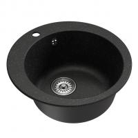 Мойкa ML-GM13 КОМФОРТ круглая, черная (308), 495мм (глуб. чаши 200)