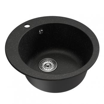 Мойкa ML-GM13 КОМФОРТ круглая, черная (308), 495мм (глуб. чаши 200)