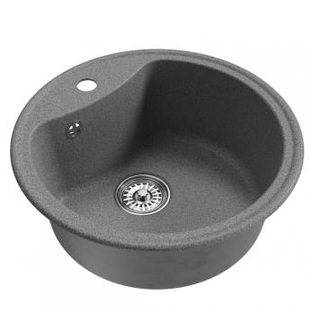 Мойкa ML-GM09 КОМФОРТ круглая, темно-серая (309), 510 мм (глуб. чаши 190)