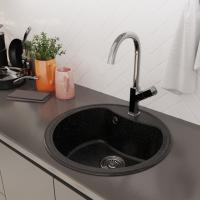 Мойкa ML-GM09 КОМФОРТ круглая, черная (308), 510 мм (глуб. чаши 190)