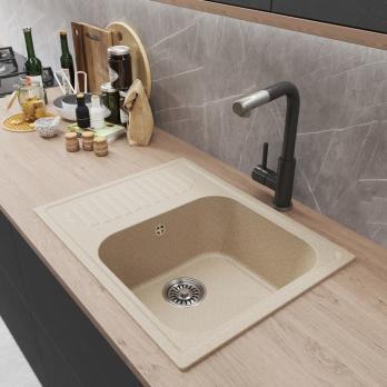 Мойка ML-GM18 КОМФОРТ с крылом, бежевая (328), 640*490*190мм