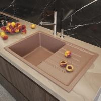 Мойка ML-GM19 КОМФОРТ с крылом, терракотовая (307), 750*500*200мм