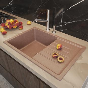 Мойка ML-GM19 КОМФОРТ с крылом, терракотовая (307), 750*500*200мм