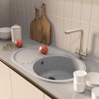 Мойка ML-GM16 КОМФОРТ овальная с крылом, серая (310), 730*460*180мм