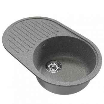 Мойка ML-GM16 КОМФОРТ овальная с крылом, темно-серая (309), 730*460*180мм