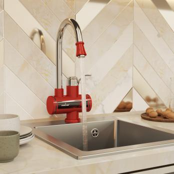 Проточный водонагреватель WH-003 RED  (3,3 кВт, УЗО, кухня, индикатор темп) MIXLINE