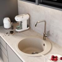 Мойкa ML-GM13 КОМФОРТ круглая, бежевая (328), 495мм (глуб. чаши 200)