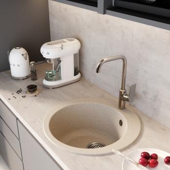 Мойкa ML-GM13 КОМФОРТ круглая, бежевая (328), 495мм (глуб. чаши 200)