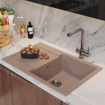 Мойка ML-GM31 КОМФОРТ с крылом, песочная (302), 770*500*190мм