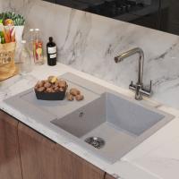 Мойка ML-GM31 КОМФОРТ с крылом, серая (310), 770*500*190мм