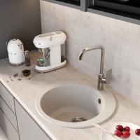 Мойкa ML-GM13 КОМФОРТ круглая, белая (331), 495мм (глуб. чаши 200)