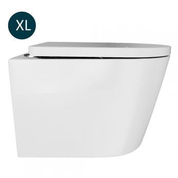 Унитаз подвесной безободковый WAVE KORAL Tornado3.0, сид. дюропласт,м/л,быстр,БЕЛЫЙ глянец (XL)