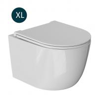Унитаз подвесной безободковый WAVE LARA сид. дюропласт, м/л, быстр, БЕЛЫЙ глянец (XL)