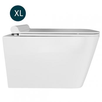 Унитаз подвесной безободковый WAVE LEON сид. дюропласт, м/л, быстр, БЕЛЫЙ глянец (XL)