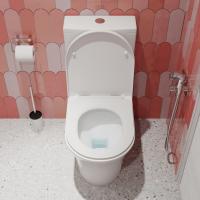 Унитаз-компакт безободковый IDDIS STNRDSEi24 "Stone" прям. вып,сиденье дюропласт.,микролифт2-кн арм