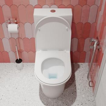 Унитаз-компакт безободковый IDDIS STNRDSEi24 "Stone" прям. вып,сиденье дюропласт.,микролифт2-кн арм