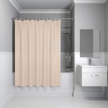 Штора для ванной полиэтилен IDDIS P01PE18i11 Promo  180*200 бежевая c кольцами