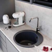 Мойкa ML-GM13 КОМФОРТ круглая, антрацит (343), 495мм (глуб. чаши 200)