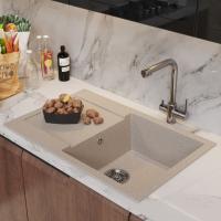 Мойка ML-GM31 КОМФОРТ с крылом, бежевая (328), 770*500*190мм