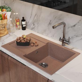 Мойка ML-GM31 КОМФОРТ с крылом, терракотовая (307), 770*500*190мм