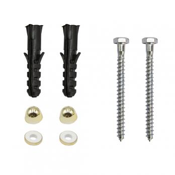 Крепеж для унитаза к полу ЭЛИТ колпачки золото (шуруп 6*70 шестигран.гол.) (Тула)