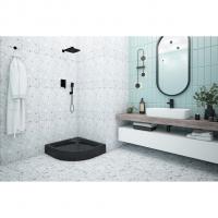 Поддон полукруг 0,8*0,8*0,06 "Classic N"акрил d 90 (каркас+экран) выс.16 см BLACK