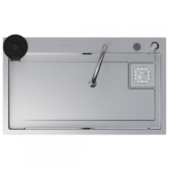 Мойка настол.монтаж 75х46 (3,0) вып 3 1/2  MIXLINE PRO 21,5см с сиф.(сатин)+доз+смесит+кол+д/р+о/с