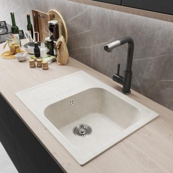 Мойка ML-GM18 КОМФОРТ с крылом, ультра-белая  (341), 640*490*190мм