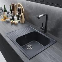 Мойка ML-GM18 КОМФОРТ с крылом, антрацит (343), 640*490*190мм