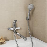 Смеситель для ванны и раковины 35к Milardo DEMSB00M10 "Demi" с душ аксессуарами, излив 350мм,ХРОМ