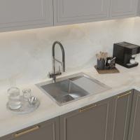 Мойка настол.монтаж 60х50 (3,0) лев. вып 3 1/2  MIXLINE PRO с ФАСКОЙ 20см с сифоном (сатин)