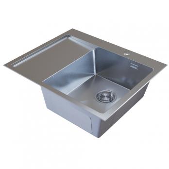 Мойка настол.монтаж 60х50 (3,0) прав. вып 3 1/2  MIXLINE PRO с ФАСКОЙ 20см с сифоном (сатин)