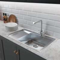 Мойка настол.монтаж 78х50 (3,0) прав. вып 3 1/2  MIXLINE PRO с ФАСКОЙ 20см с сифоном (сатин)