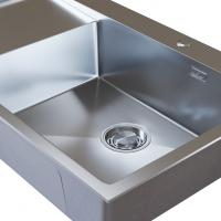 Мойка настол.монтаж 78х50 (3,0) прав. вып 3 1/2  MIXLINE PRO с ФАСКОЙ 20см с сифоном (сатин)