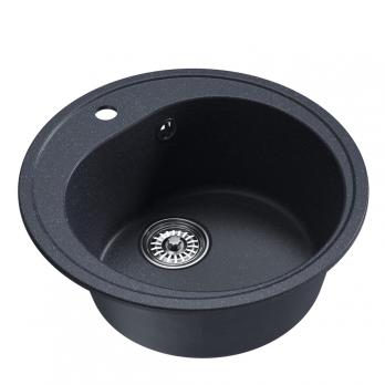 Мойкa ML-GM11 КОМФОРТ круглая, антрацит (343), 500мм (глуб. чаши 180)