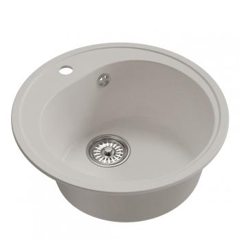 Мойкa ML-GM11 КОМФОРТ круглая, ультра-белая  (341), 500мм (глуб. чаши 180)