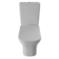 Унитаз-компакт безободковый WAVE CITY гориз, нижн, 2-кн.арм, сид. полипр, м/л, быстр, БЕЛЫЙ глянец