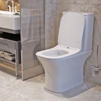 Унитаз-компакт безободковый WAVE CITY гориз, нижн, 2-кн.арм, сид. полипр, м/л, быстр, БЕЛЫЙ глянец