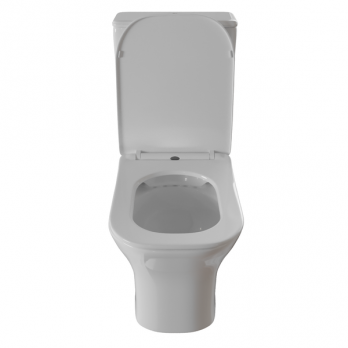 Унитаз-компакт безободковый WAVE CITY гориз, нижн, 2-кн.арм, сид. полипр, м/л, быстр, БЕЛЫЙ глянец