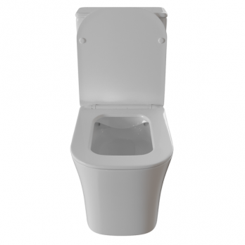 Унитаз-компакт безободковый WAVE PROMO гориз, нижн, 2-кн.арм, сид. дюропл, м/л, быстр, БЕЛЫЙ глянец