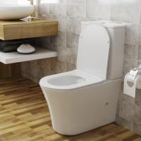 Унитаз-компакт безободковый WAVE TREND гориз, нижн, 2-кн.арм, сид. дюро, м/л, быстр, БЕЛЫЙ глянец