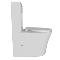 Унитаз-компакт безободковый WAVE TREND гориз, нижн, 2-кн.арм, сид. дюро, м/л, быстр, БЕЛЫЙ глянец