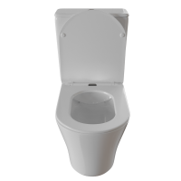 Унитаз-компакт безободковый WAVE TREND гориз, нижн, 2-кн.арм, сид. дюро, м/л, быстр, БЕЛЫЙ глянец