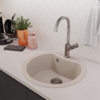 Мойкa ML-GM09 КОМФОРТ круглая, белая (331), 510 мм (глуб. чаши 190)