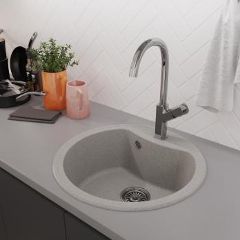 Мойкa ML-GM09 КОМФОРТ круглая, серая (310), 510 мм (глуб. чаши 190)