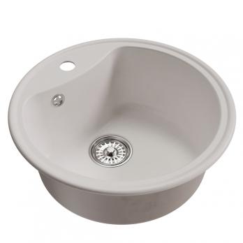 Мойкa ML-GM09 КОМФОРТ круглая, ультра-белая  (341), 510 мм (глуб. чаши 190)