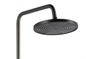 Душевая система 35к ПРОФСАН ПСМ-800-88GA клавиш.упр. лейка "Тропич. душ круг" + гигиен. лейка ГРАФИТ