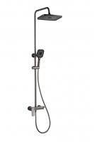 Душевая система 35к ПРОФСАН ПСМ-803-82GA лейка "Тропический душ прямоугольная" ГРАФИТ