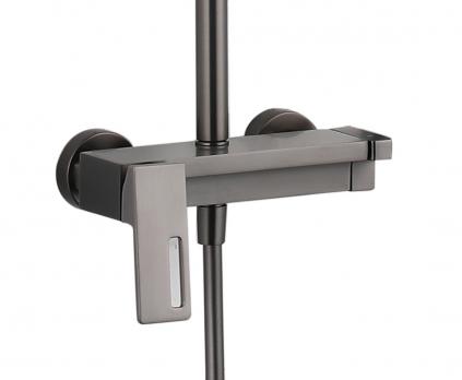 Душевая система 35к ПРОФСАН ПСМ-803-82GA лейка "Тропический душ прямоугольная" ГРАФИТ